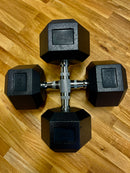 Full Set Of Rubber-Coated Hex Dumbbells (2.5kg–15kg, Sold in Pairs)