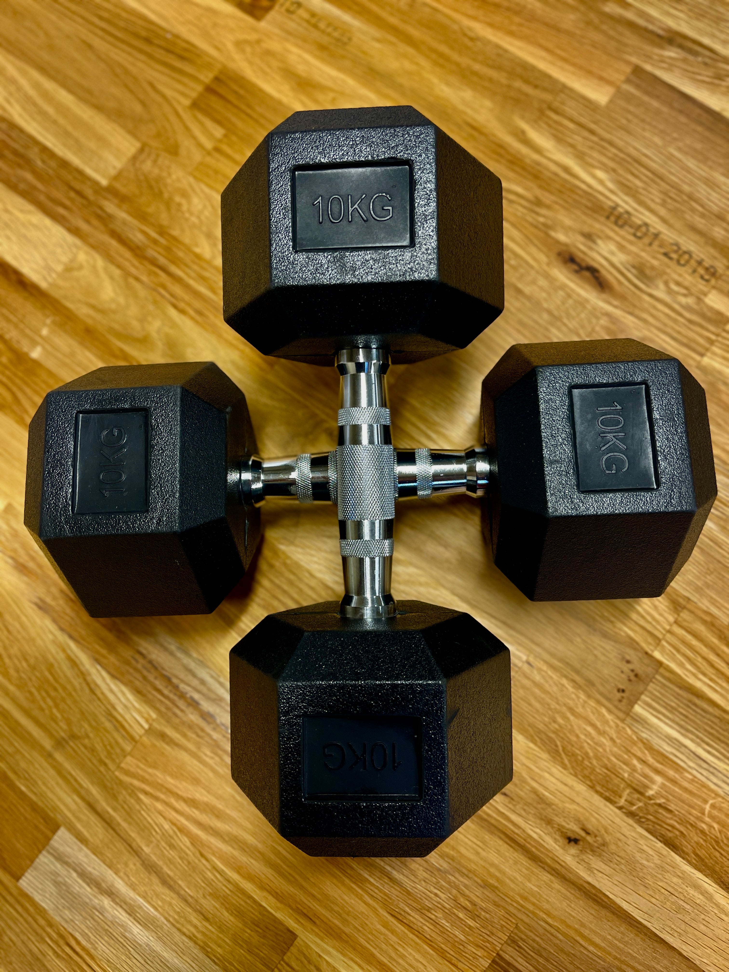 Full Set Of Rubber-Coated Hex Dumbbells (2.5kg–15kg, Sold in Pairs)