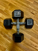 Full Set Of Rubber-Coated Hex Dumbbells (2.5kg–15kg, Sold in Pairs)