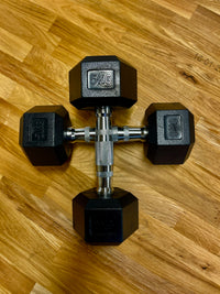 Full Set Of Rubber-Coated Hex Dumbbells (2.5kg–15kg, Sold in Pairs)