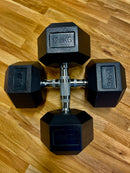 Full Set Of Rubber-Coated Hex Dumbbells (2.5kg–15kg, Sold in Pairs)