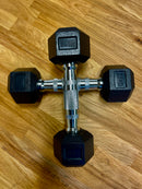 Full Set Of Rubber-Coated Hex Dumbbells (2.5kg–15kg, Sold in Pairs)