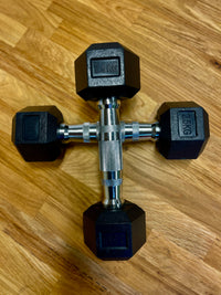 Full Set Of Rubber-Coated Hex Dumbbells (2.5kg–15kg, Sold in Pairs)